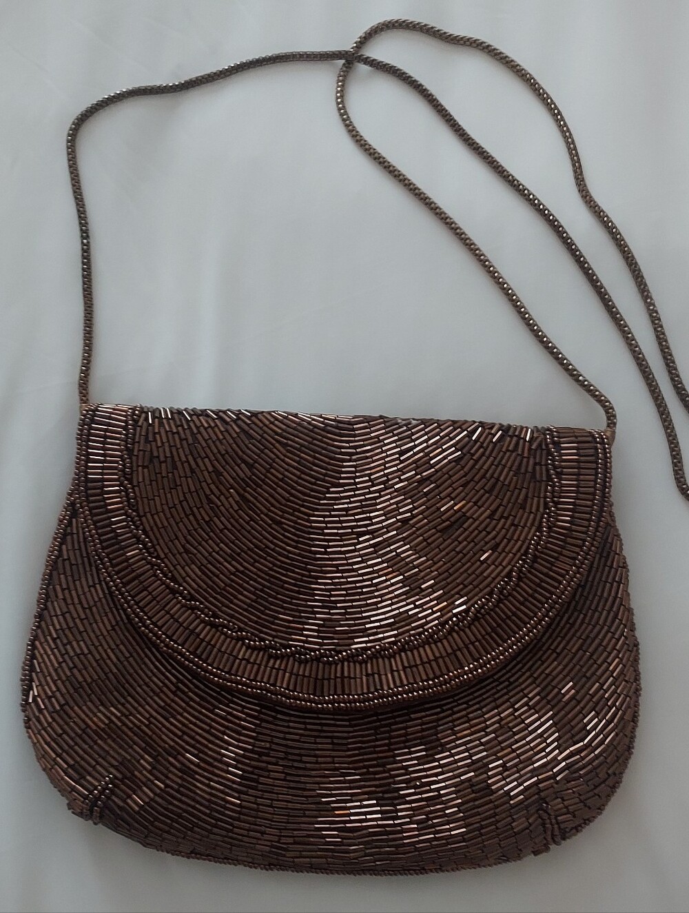 Vintage Walbaeg Beaded Brown Evening Handbag